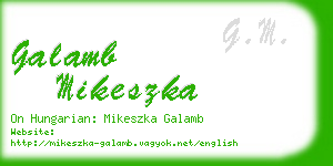 galamb mikeszka business card